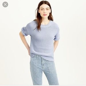 JCrew PINK Short Sleeve open-stitch sweater, sz S